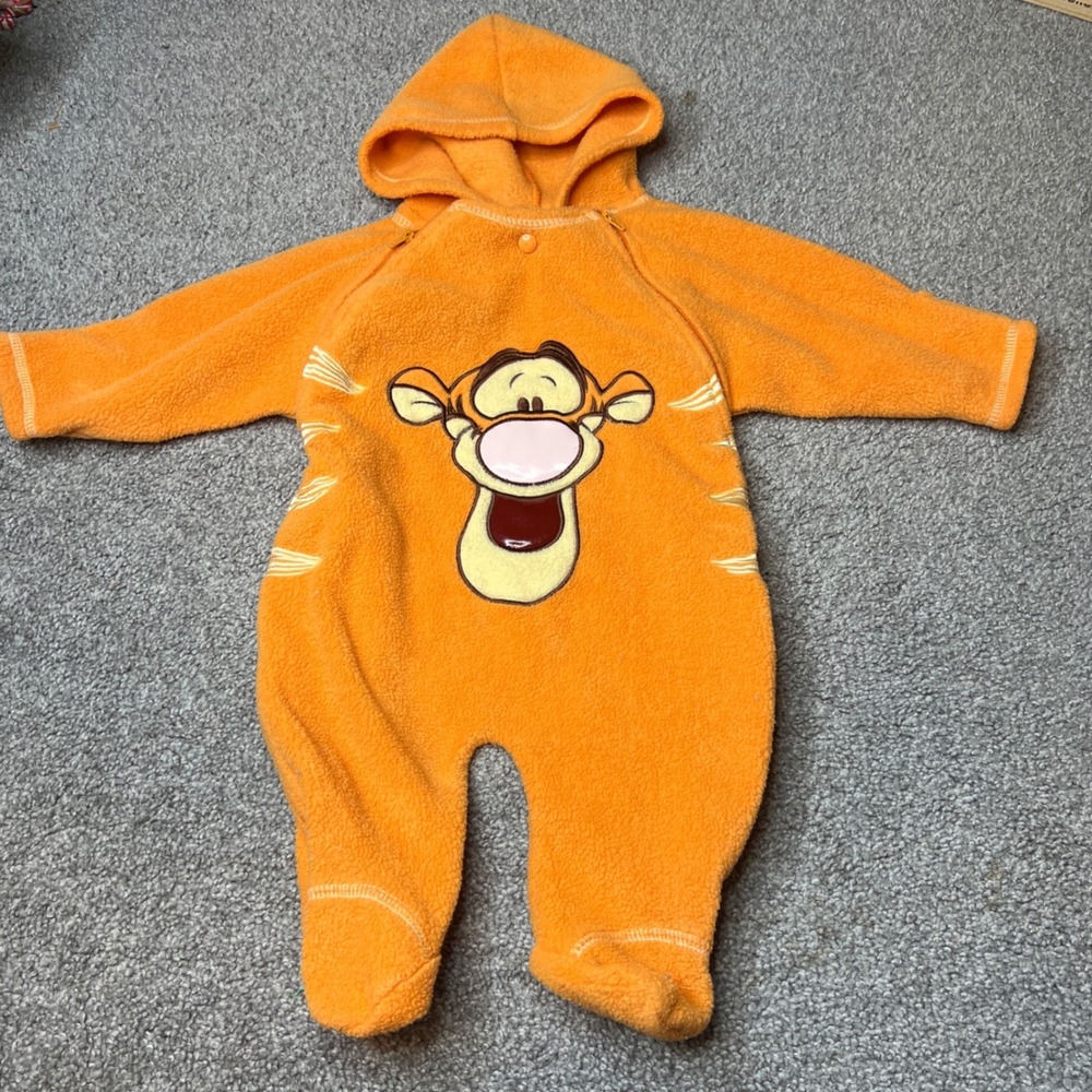 Disney Tigger Fleece Footed Pajamas Sleepsuit Onesie Baby‎ 3/6 Months